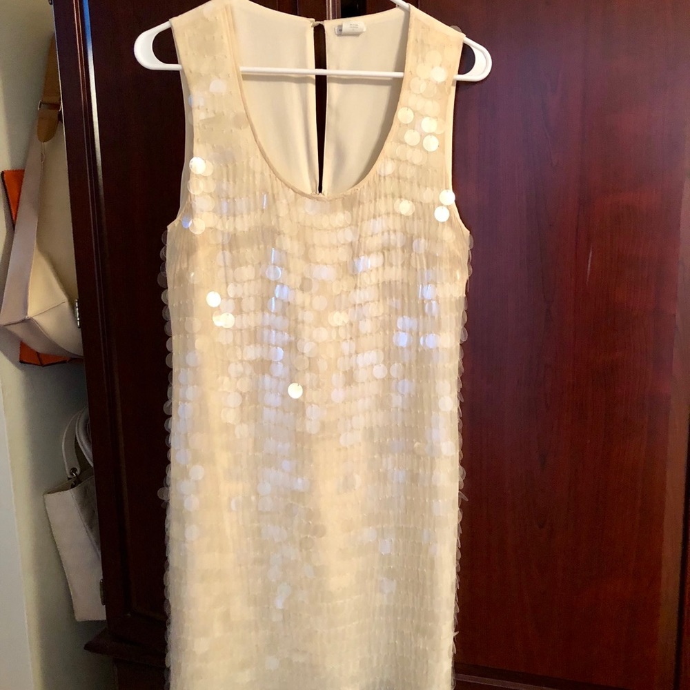 Club Monaco Ivory Sequin Dress. Size 8.